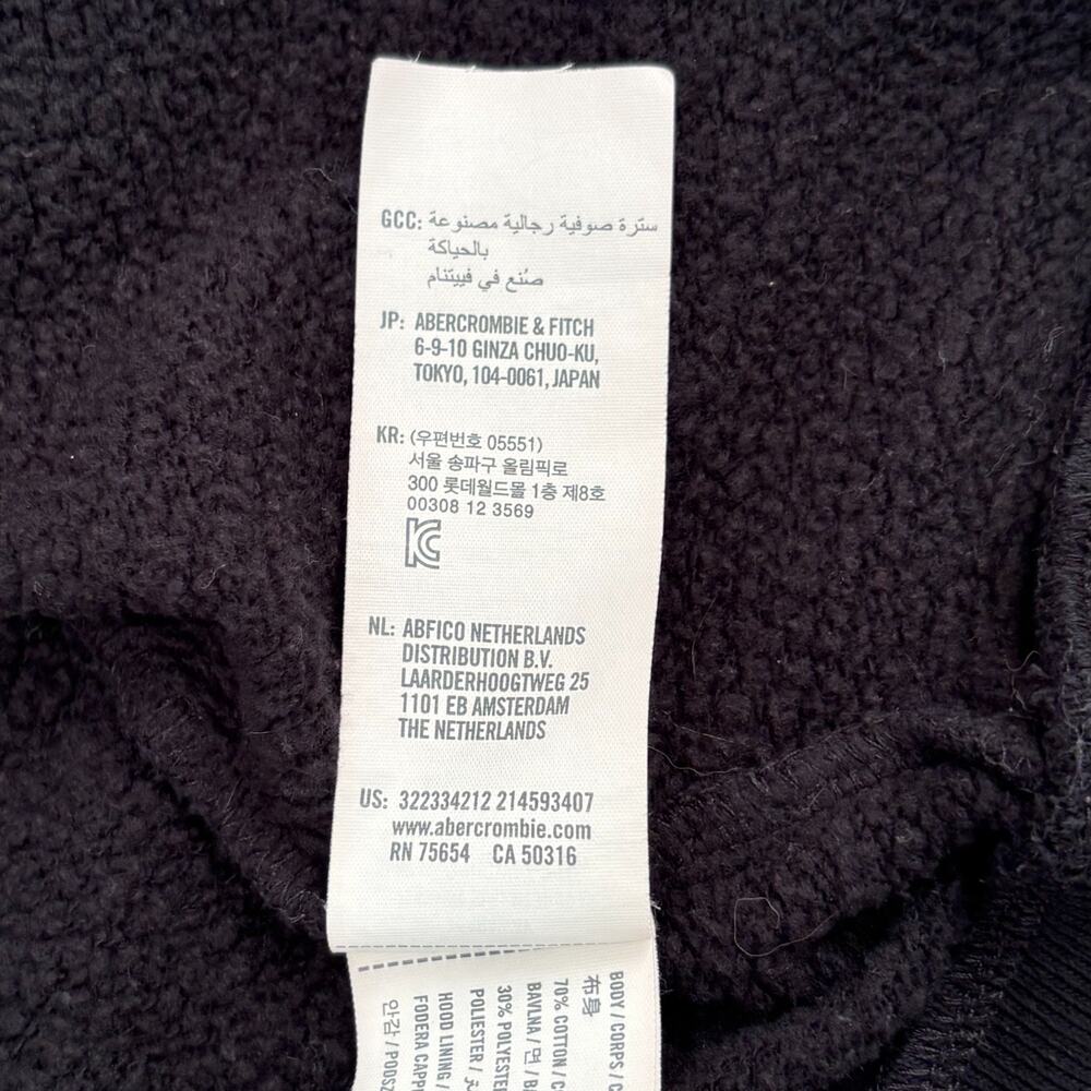 Y2K Hollister Hoodie Mens S Black Skater Street Grunge Hooded Sweatshirt Punk 90 - Picture 8 of 9